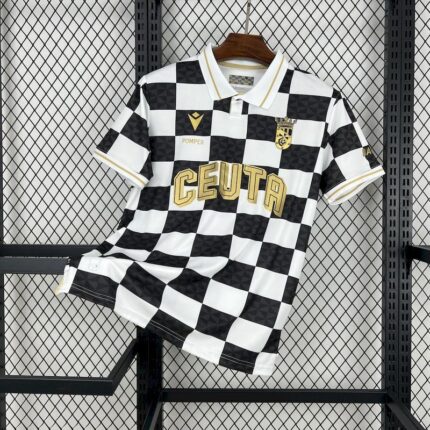 Mens AD Ceuta FC 2024/25 AD Special Edition White and Black Jersey