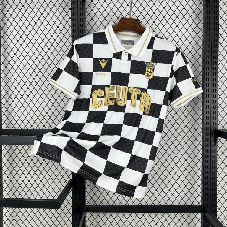 Mens AD Ceuta FC 2024/25 AD Special Edition White and Black Jersey