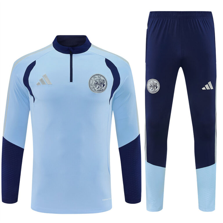 Mens Ajax 2026/27 Half-zip Light Blue Tracksuit