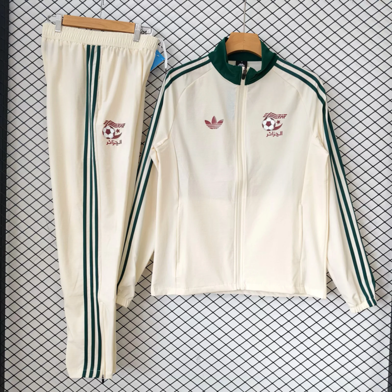 Mens Algeria 2026 World Cup Beige Windbreaker Suit Jacket