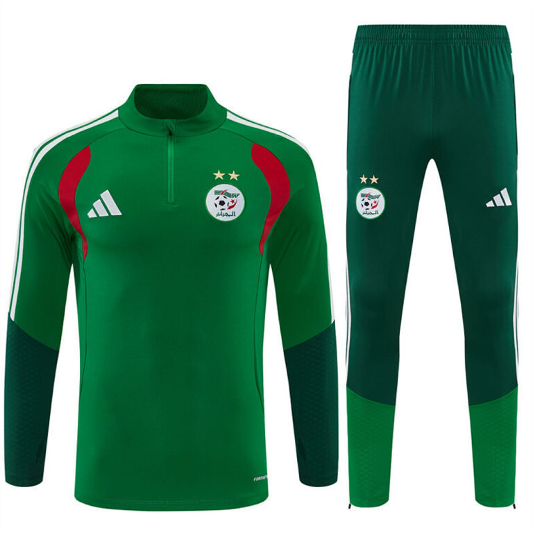 Mens Algeria 2026 World Cup Half-zip Green Tracksuit