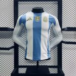 Mens Argentina 2024 Home Long Sleeve Jersey Player Version
