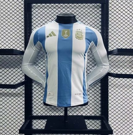 Mens Argentina 2024 Home Long Sleeve Jersey Player Version