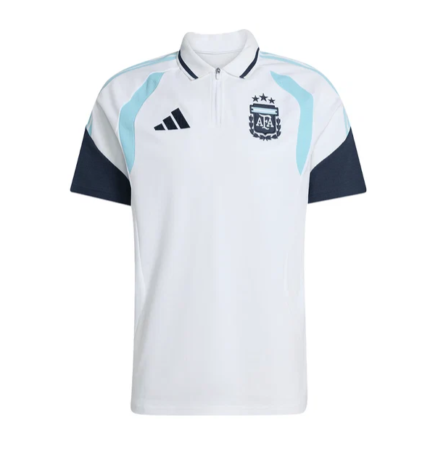 Mens Argentina 2026 World Cup National Team HalfZip White Polo