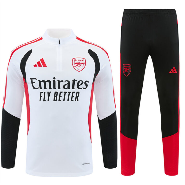 Mens Arsenal 2026/27 Half-zip White Tracksuit