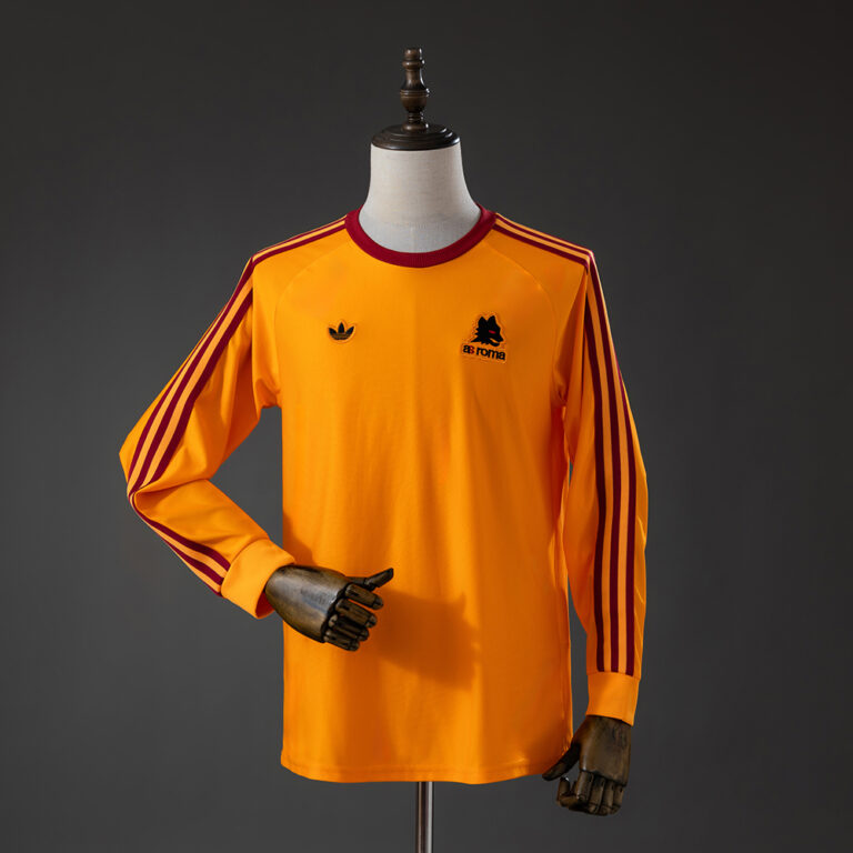 Mens AS Roma Terrace Icons T- Orange Long Sleeve Jersey
