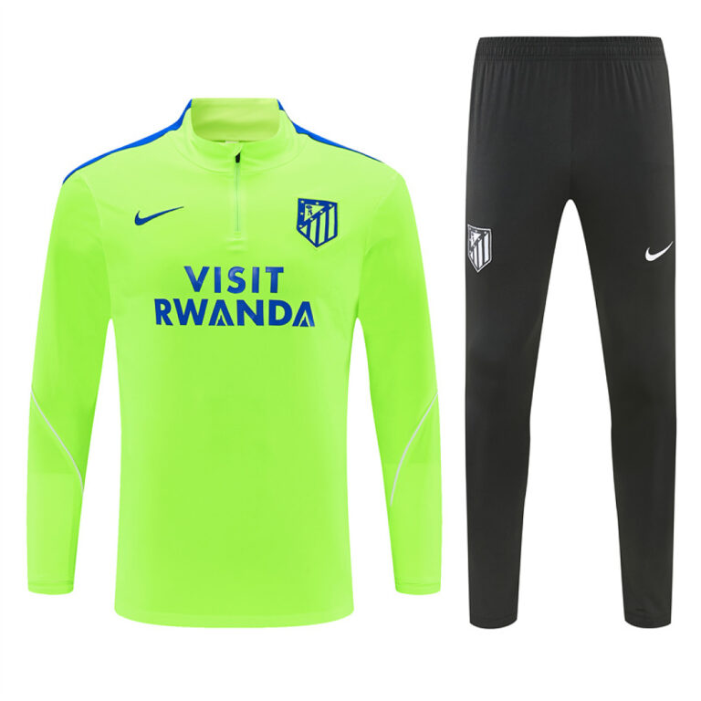Mens Atletico Madrid 2026/27 Half-zip Neon Green Tracksuit
