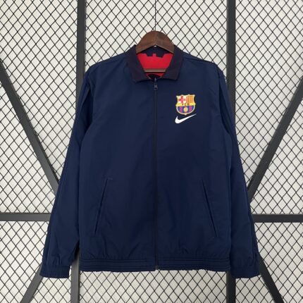 Mens Barcelona 2023/24 Trench Coat Reversible Windbreaker Jacket