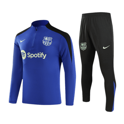Mens Barcelona 2024/25 1 4 Zip Blue Tracksuit