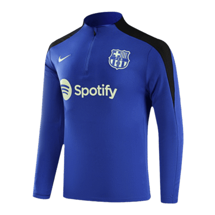 Mens Barcelona 2024/25 1 4 Zip Blue Tracksuit