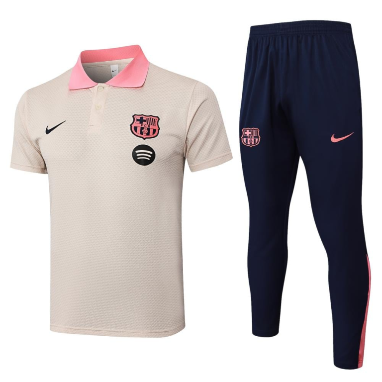 Mens Barcelona 2025/26 Suit Beige pink Polo