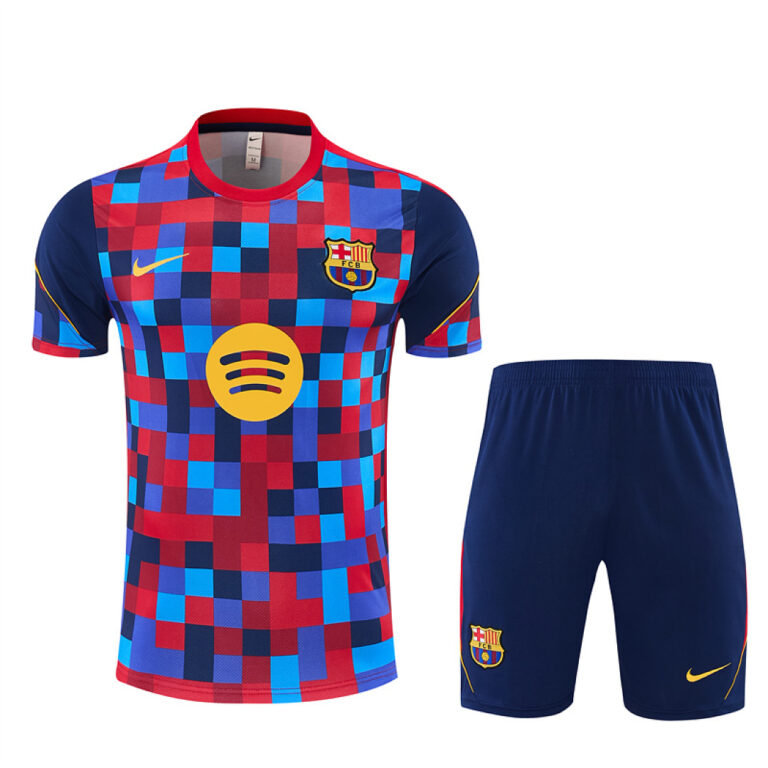 Mens Barcelona 2026/27 Camo Red Blue Training Jersey