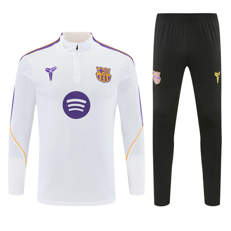 Mens Barcelona 2026/27 Collaboration Half-zip White Tracksuit