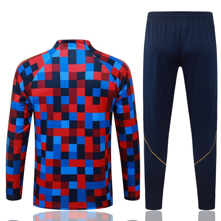 Mens Barcelona 2026/27 Half-zip Colorful Grid Tracksuit