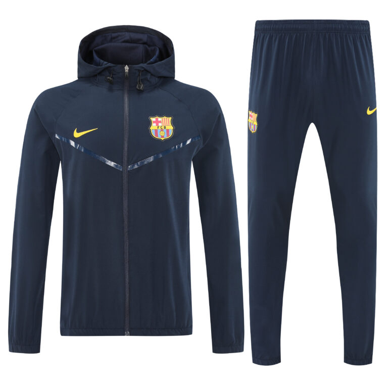 Mens Barcelona 2026/27 Windbreaker Suit Black Jacket