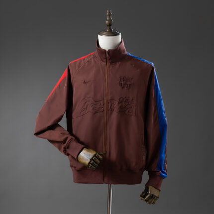 Mens Barcelona Travis Scott Windbreaker Brown Jacket