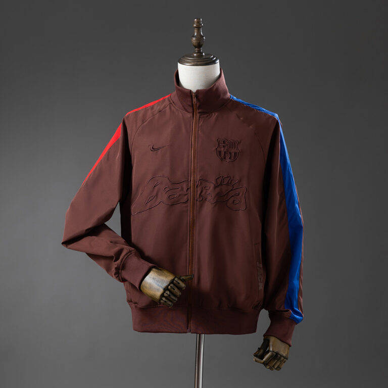 Mens Barcelona Travis Scott Windbreaker Brown Jacket