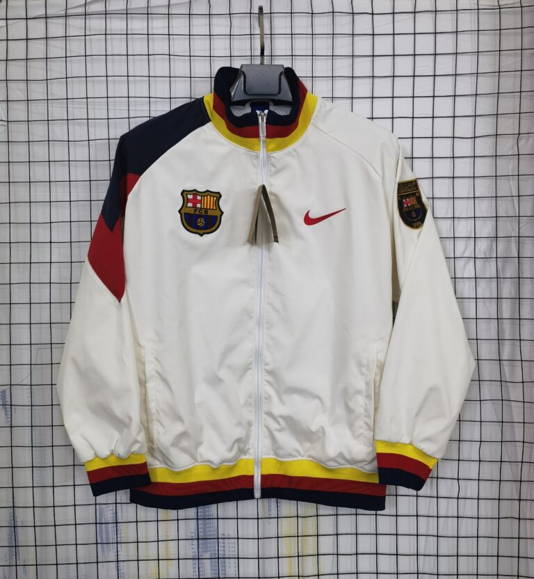 Mens Barcelona Windbreaker White Jacket