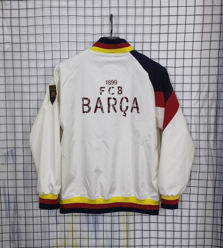 Mens Barcelona Windbreaker White Jacket