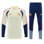 Mens Bayern Munich 2026/27 Half-zip Beige Tracksuit