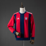 Mens Bayern Munich SweatMen Red and Cyan Long Sleeve Jersey