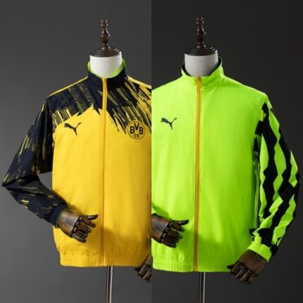 Mens Borussia Dortmund 2025/26 Trench Coat Reversible Yellow Windbreaker Jacket