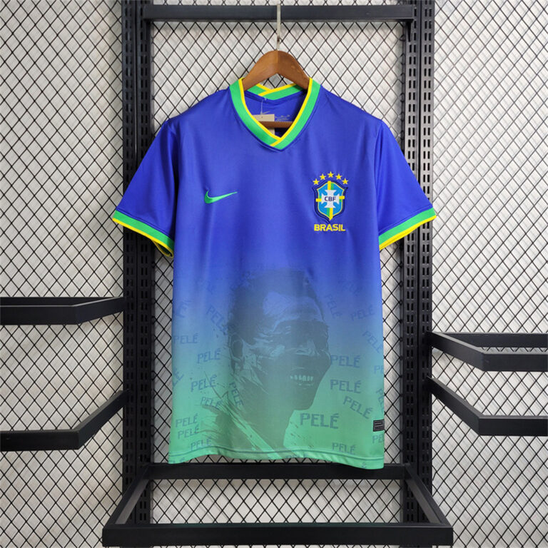 Mens Brazil 2023 PELE Commemorative Blue Jersey