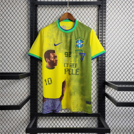 Mens Brazil 2023 PELE Commemorative Yellow Type Jersey