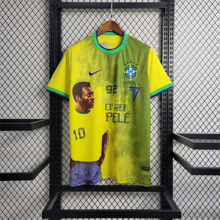 Mens Brazil 2023 PELE Commemorative Yellow Type Jersey