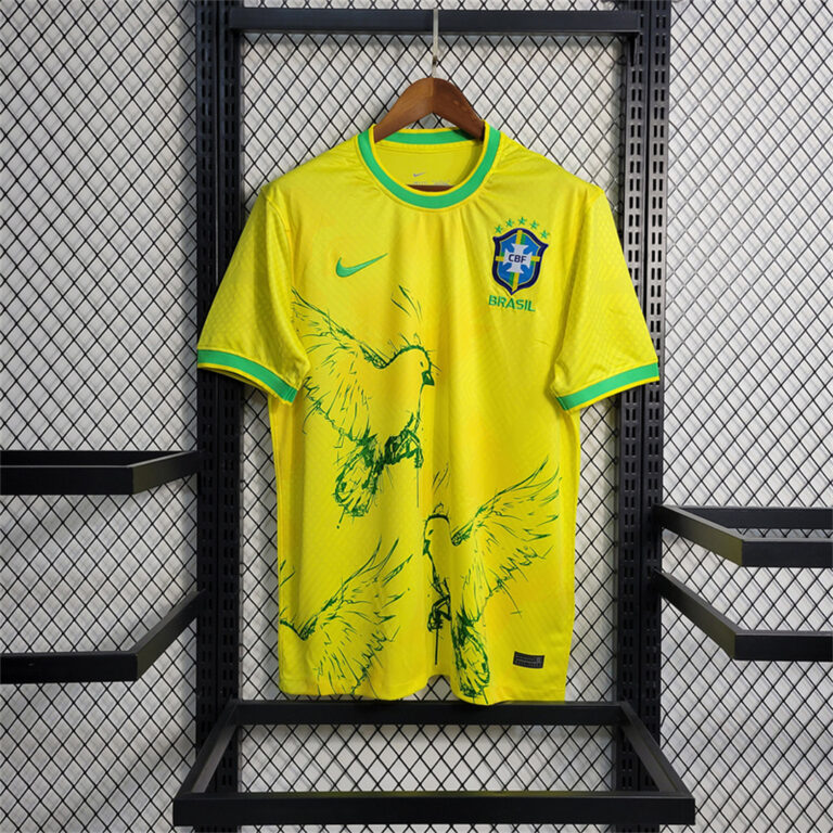 Mens Brazil 2023 Yellow Pigeon Special Edition Jersey