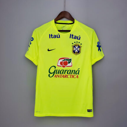 Mens Brazil 2025 fluorescent Green Training Jersey