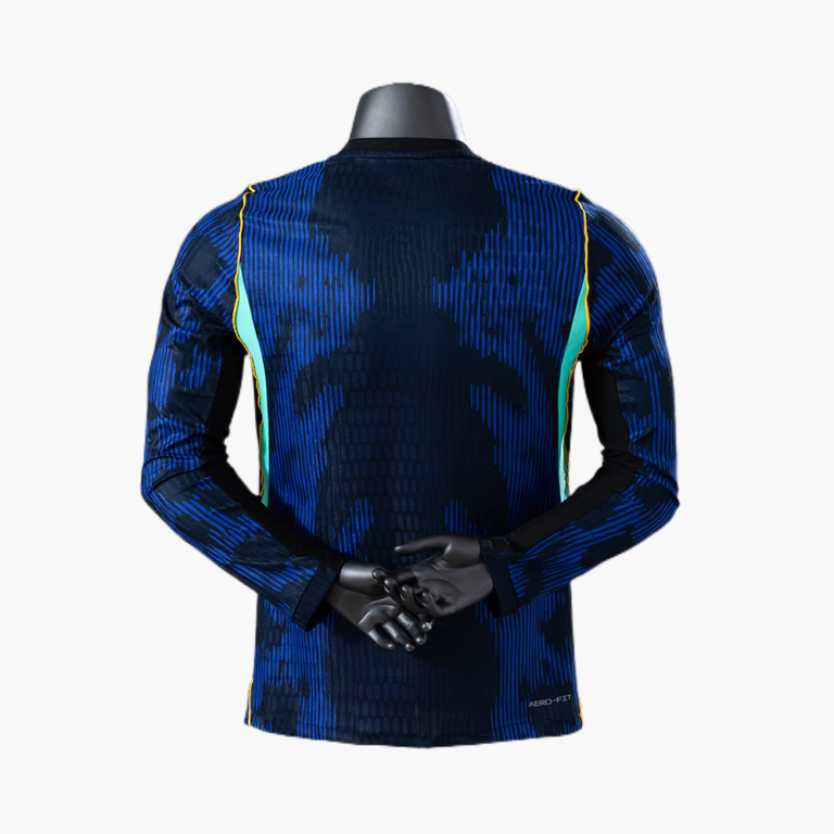 Mens Brazil 2026 World Cup Away World Cup Long Sleeve Jersey Player Version