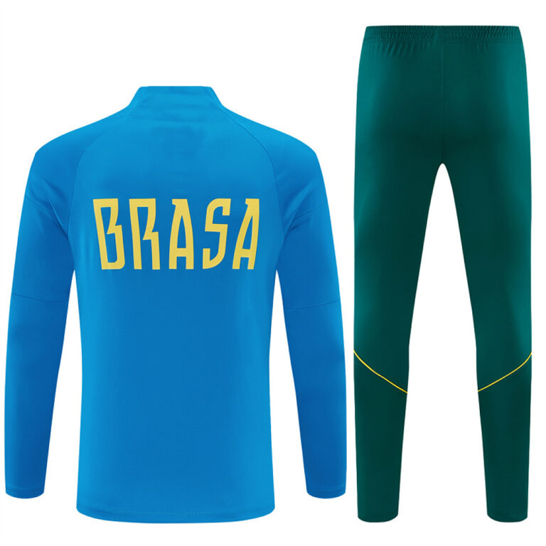 Mens Brazil 2026 World Cup Half-zip Light Blue Tracksuit
