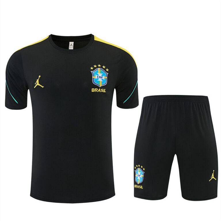 Mens Brazil 2026 World Cup Jordan Collaboration Black Yellow Training Jersey