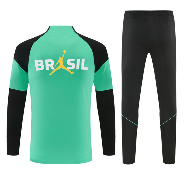 Mens Brazil 2026 World Cup Jordan Collaboration Half-zip Light Green Tracksuit