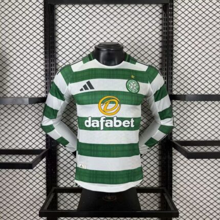 Mens Celtic 2025/26 Home Long Sleeve Jersey Player Version