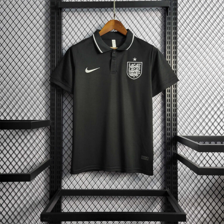 Mens England 2022 World Cup World Cup Black Polo