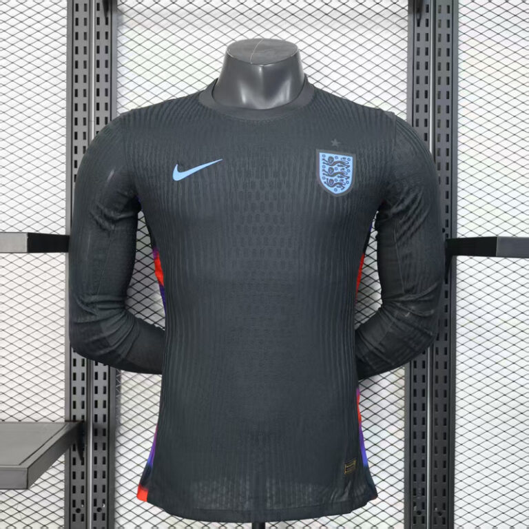 Mens England 2025 Away Long Sleeve Jersey Player Version