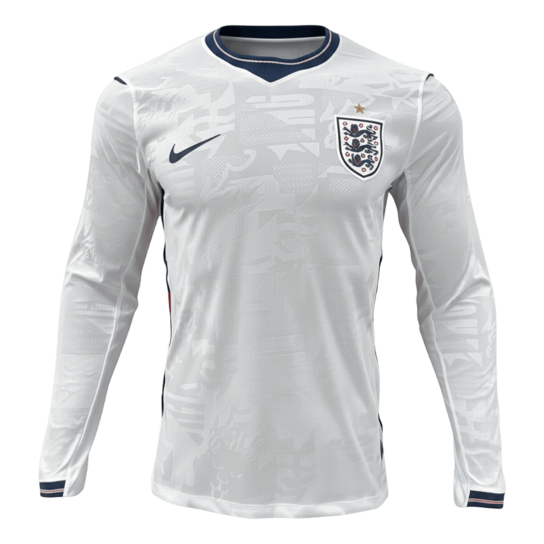 Mens England 2026 World Cup Home World Cup Long Sleeve Jersey Player Version