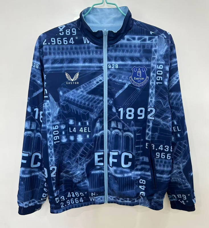 Mens Everton 2025/26 blue reversible Windbreaker Jacket