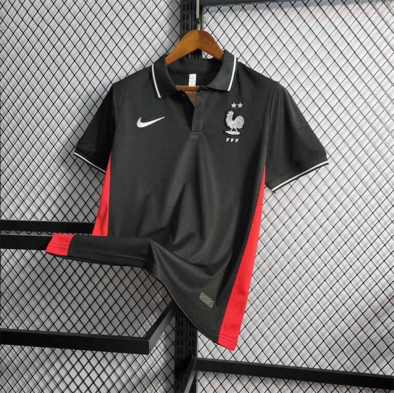Mens France 2022 World Cup World Cup Black Polo