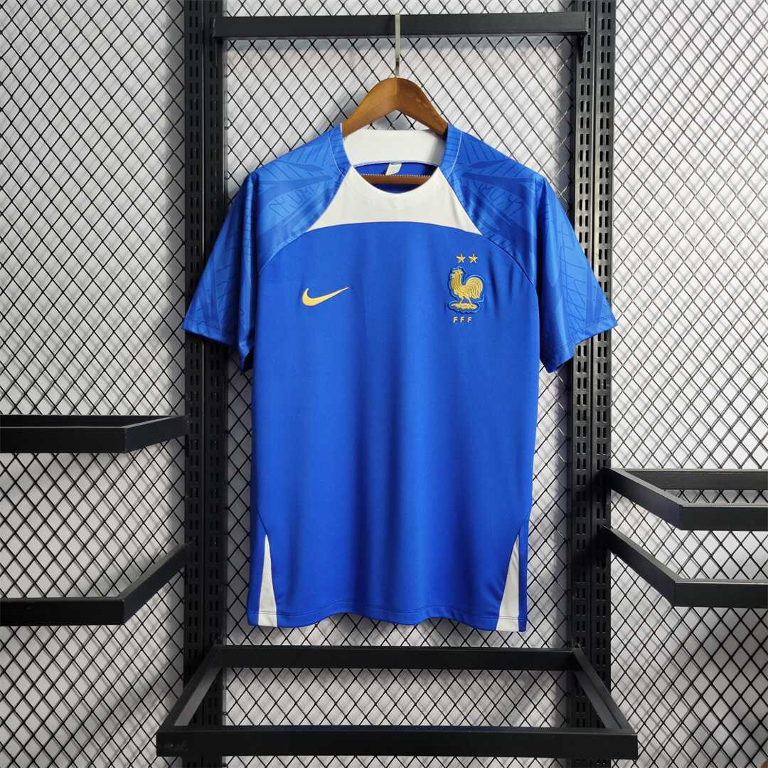 Mens France 2022 World Cup Blue Training Jersey Mens France 2022 World Cup Blue Training Jersey