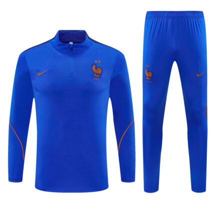 Mens France 2026 World Cup Half-zip Royal Blue Tracksuit
