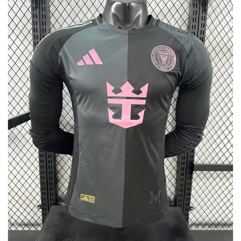 Mens Inter Miami CF 2025/26 Away Long Sleeve Jersey Player Version
