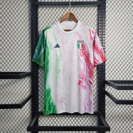 Mens Italy 2023 white with green and pink Training Jersey