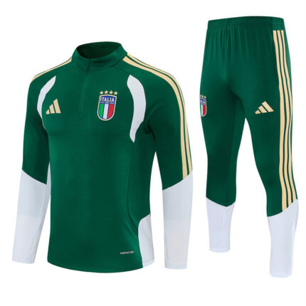 Mens Italy 2026 World Cup Half-zip Green Tracksuit