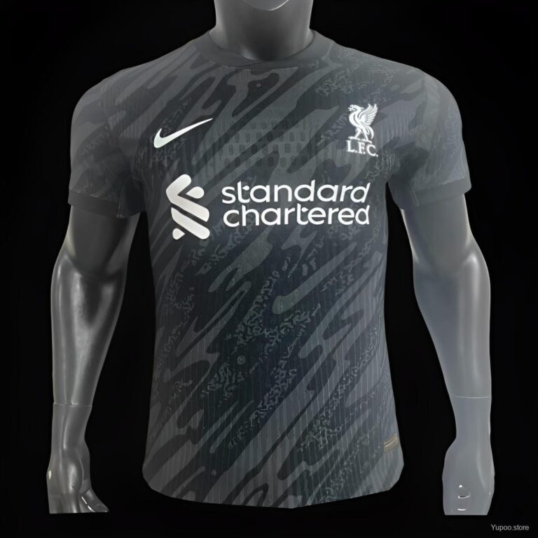 Mens Liverpool 2024/25 Goalkeeper Black Jersey Player Version