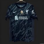 Mens Liverpool 2024/25 Goalkeeper With Champion Printing Black Jersey