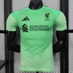 Mens Liverpool 2025/26 Goalkeeper Green Jersey Player Version