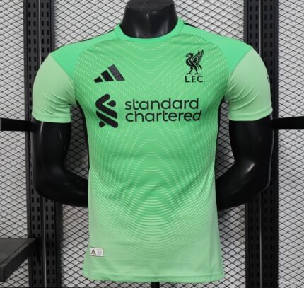 Mens Liverpool 2025/26 Goalkeeper Green Jersey Player Version